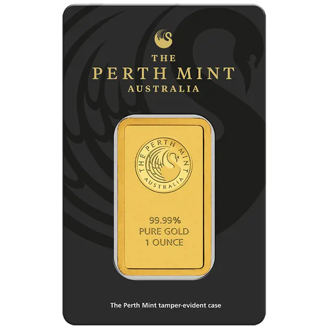 Perth Mint 1oz Gold Bar in Assay