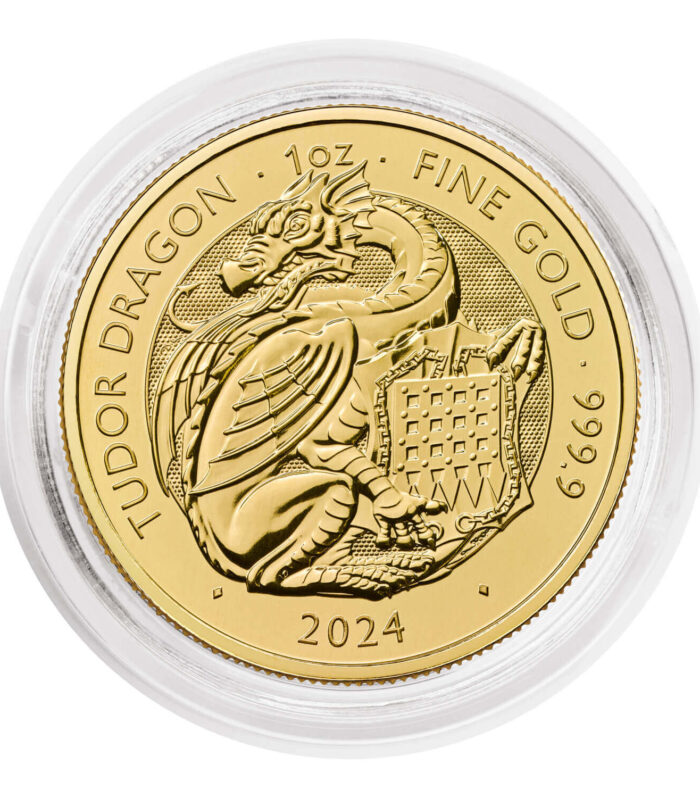 The Royal Tudor Beasts 2024 Tudor Dragon Gold 1oz Bullion Coin